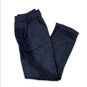 Zara Pinstripe Wool Trousers dark grey